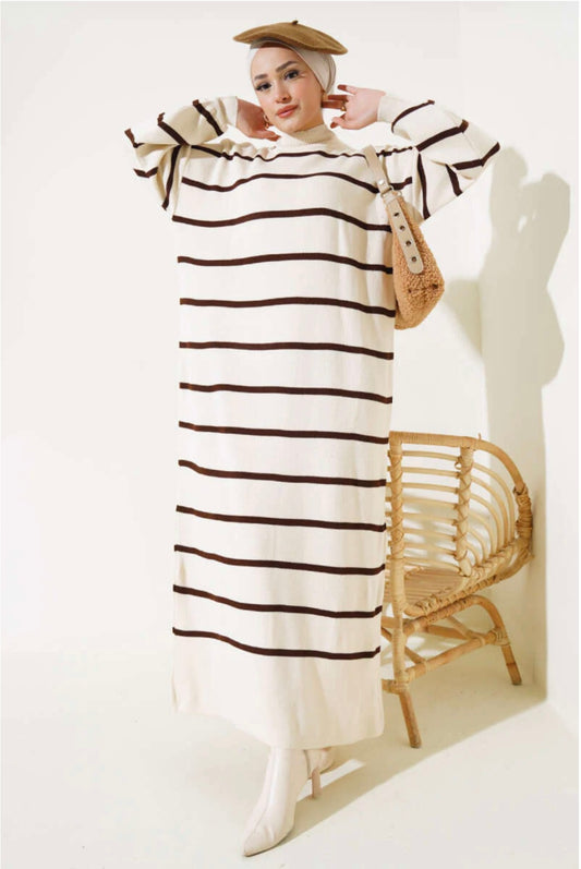 Pull Robe Longue Beige